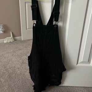American Eagle XS Black Overalls Romper